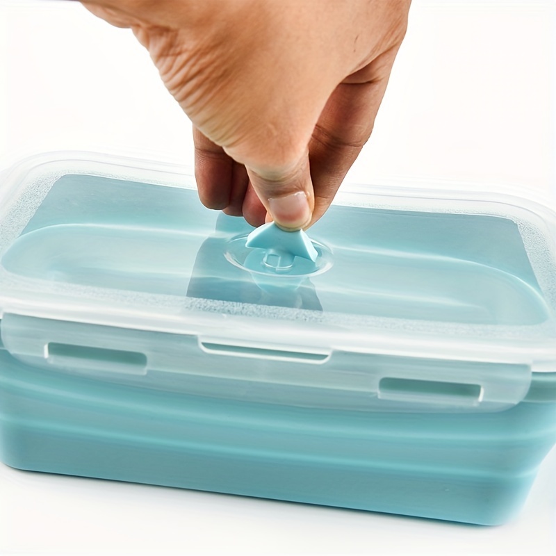 Three-compartment Silicone Folding Lunch Box, Fresh-keeping Sealed Box  Collapsible Lunch Box Food Storage Container, Portable Microwave Oven Box, Bento  Box, Picnic Camping Rectangle Outdoor Box - Temu