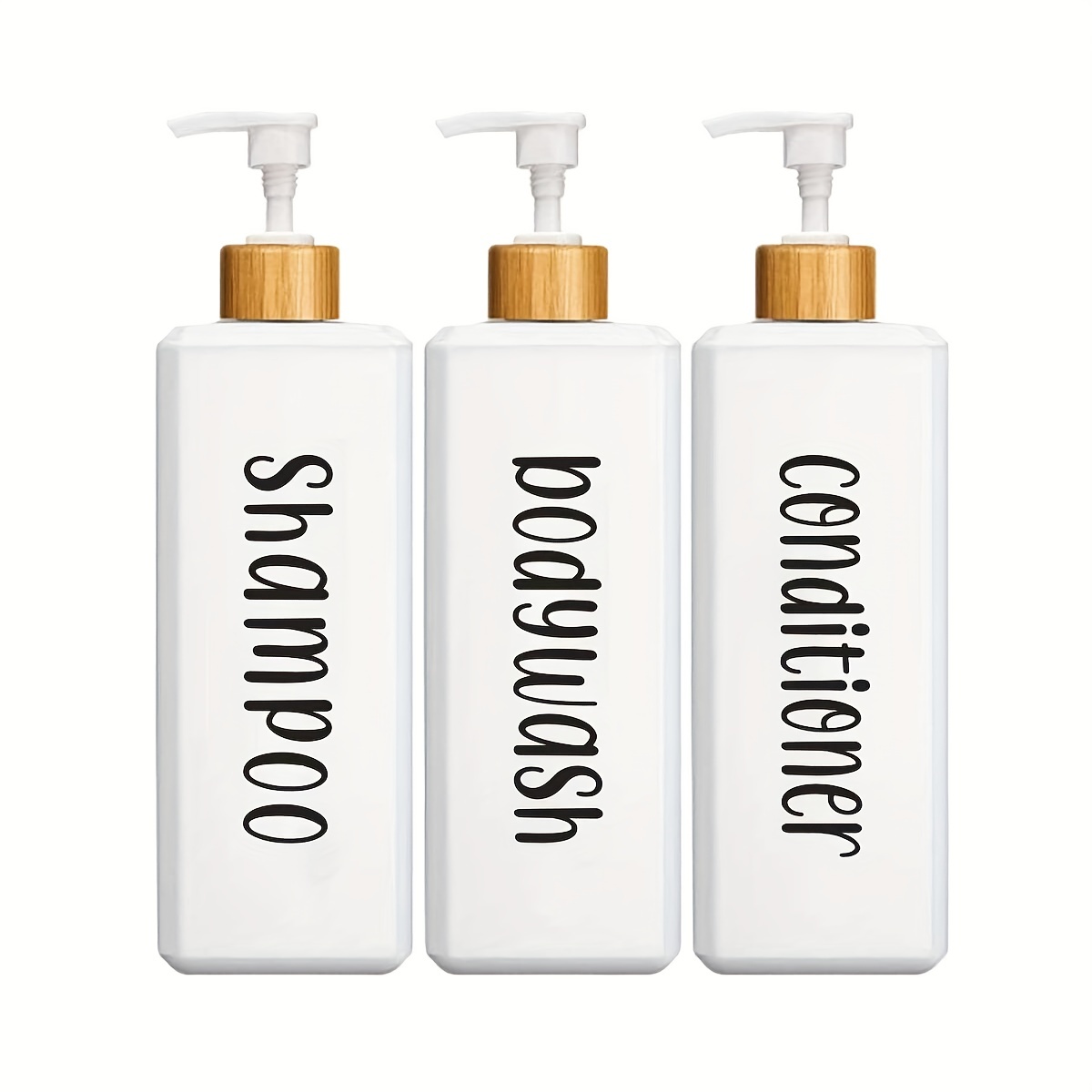 Large White Shampoo and Conditioner Storage Bottles Shampoo Dispenser  Refillable Bottles for Shower Modern Bathroom Storage Home Spa 