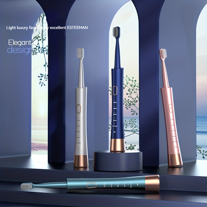 Electric toothbrush home USB rechargeable 5-speed soft bristled intelligent adult toothbrush battery powered travel electric toothbrush multiple replacement brush head set Christmas/Halloween/Valentine/New Year holiday gift