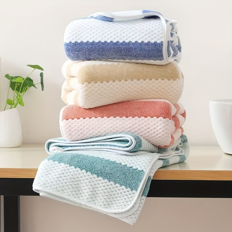 Checkered Pattern Towel Set Household Coral Fleece Towel - Temu