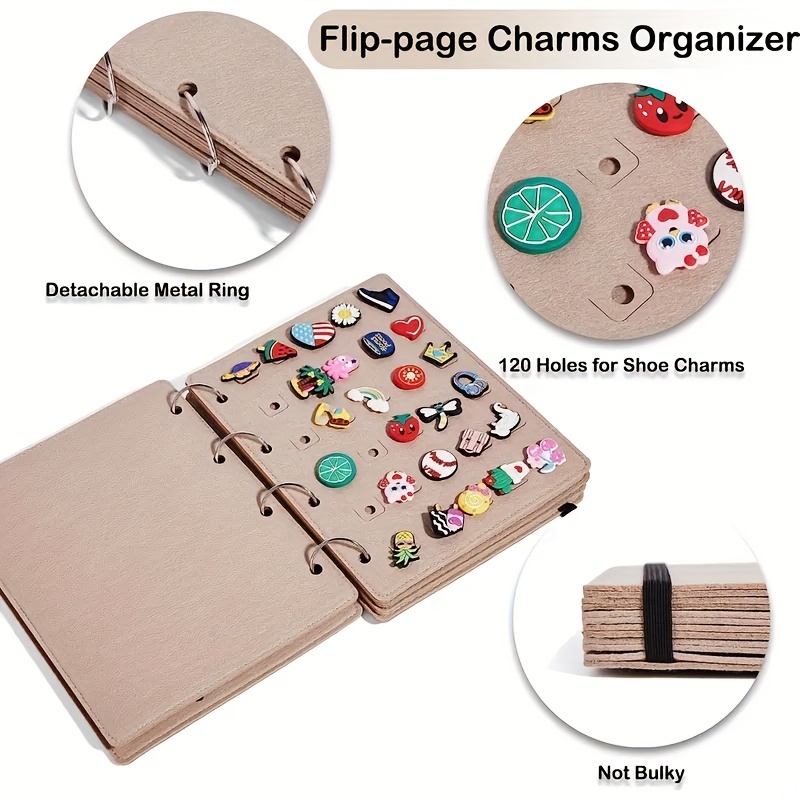 PACMAXI Shoe Charms Display Holder, Croc Charm Organizer, Shoe Charm Collection Booklet (Not Include Any Accessories)