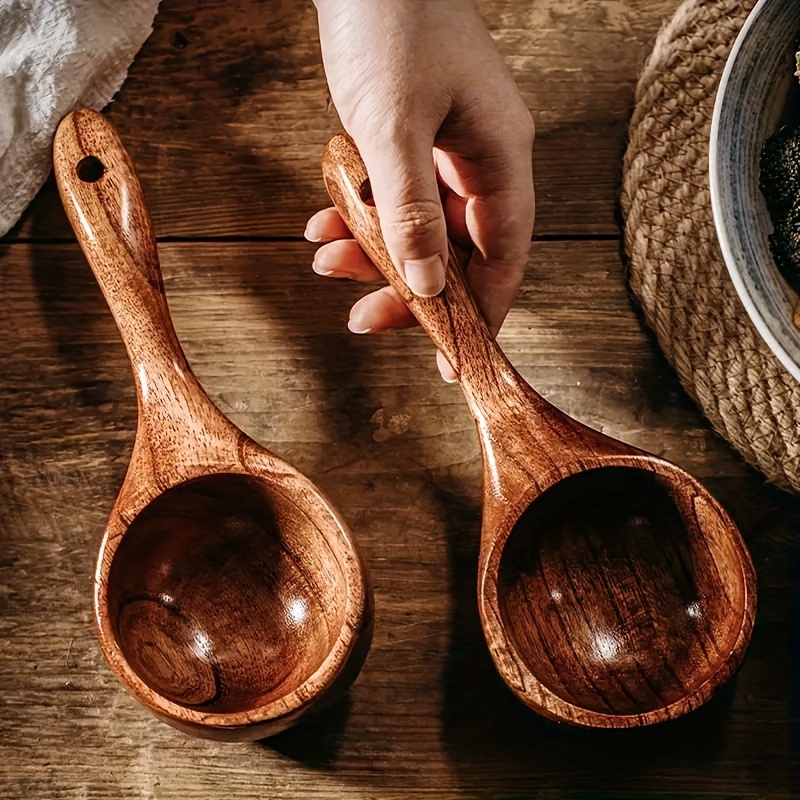 Cucchiaio di legno scuro e cordoncino nero, MOKUSEI SUPUN