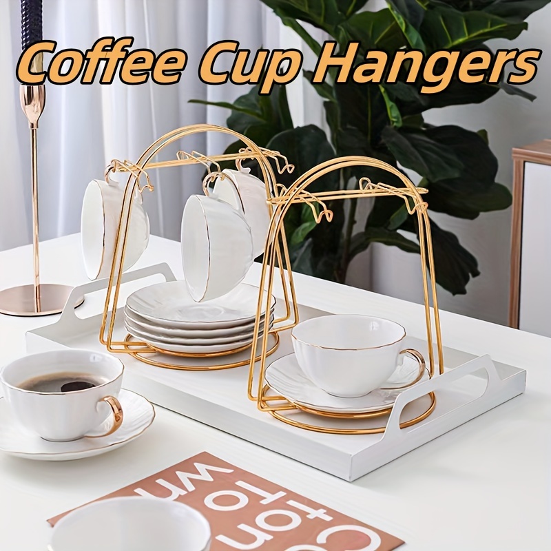 Home Art Coffee Mug Holder With 6 Hooks Metal Hanging Coffee - Temu