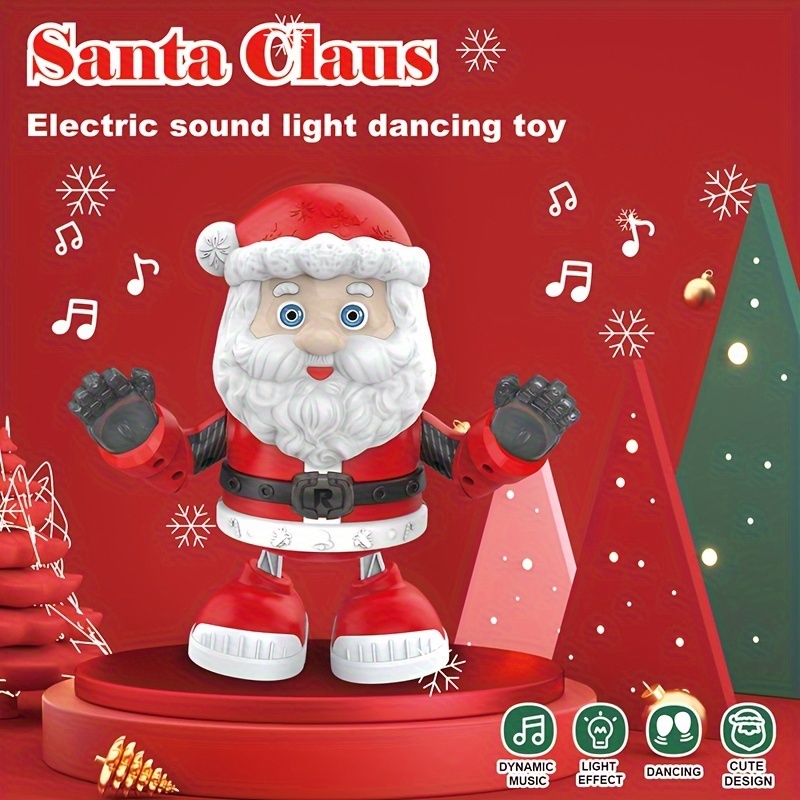 Père Noël électrique Chant et danse Jouet électrique Père Noël en peluche  Cadeau de Noël pour les enfants
