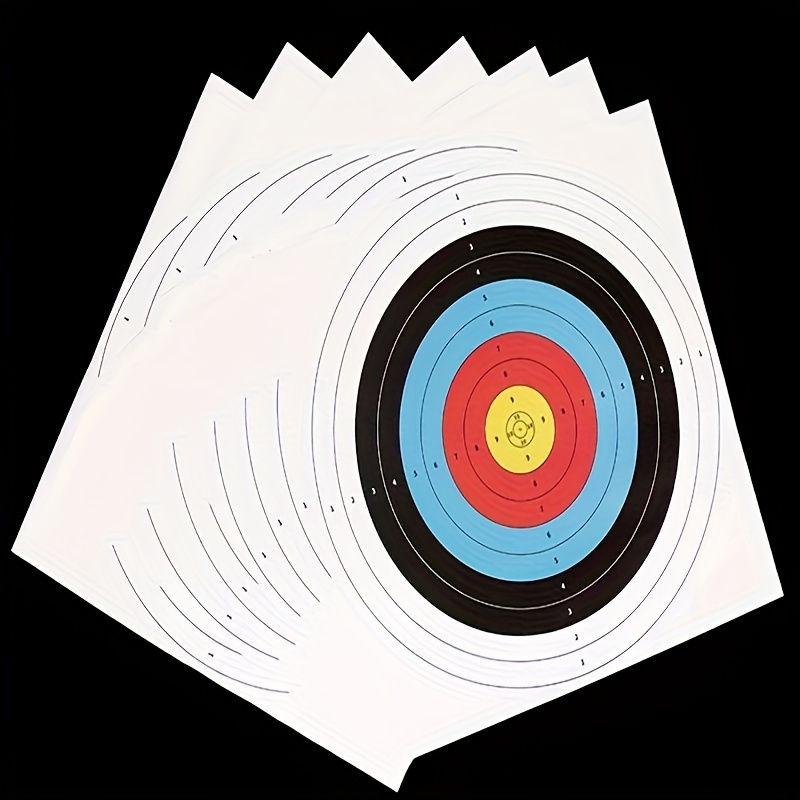 Tir à l'arc Target Face, 30 Pcs Tir à l'arc Papier de tir à l'arc Cible  carrée Papier d'entraînement au tir à l'arc