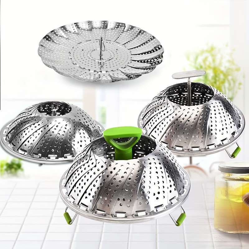 Steamer Basket Stainless Steel, Vegetable Steamer Basket for Pot,Folding Steamer  Insert for Veggie Fish Seafood Cooking, Expandable to Fit Various Size  Pots, 5.9 to 9 