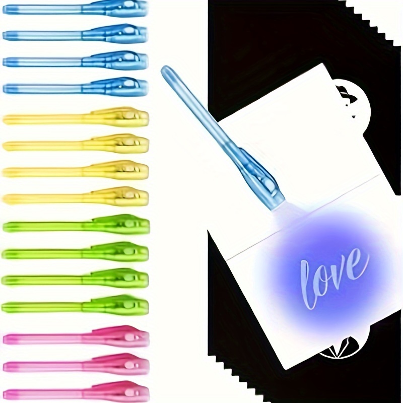 6PCS Creative Magic UV Light Pen Invisible Ink Pen Glow In The Dark Pen  With Built-in UV Light Gifts And Security Marking - Temu France