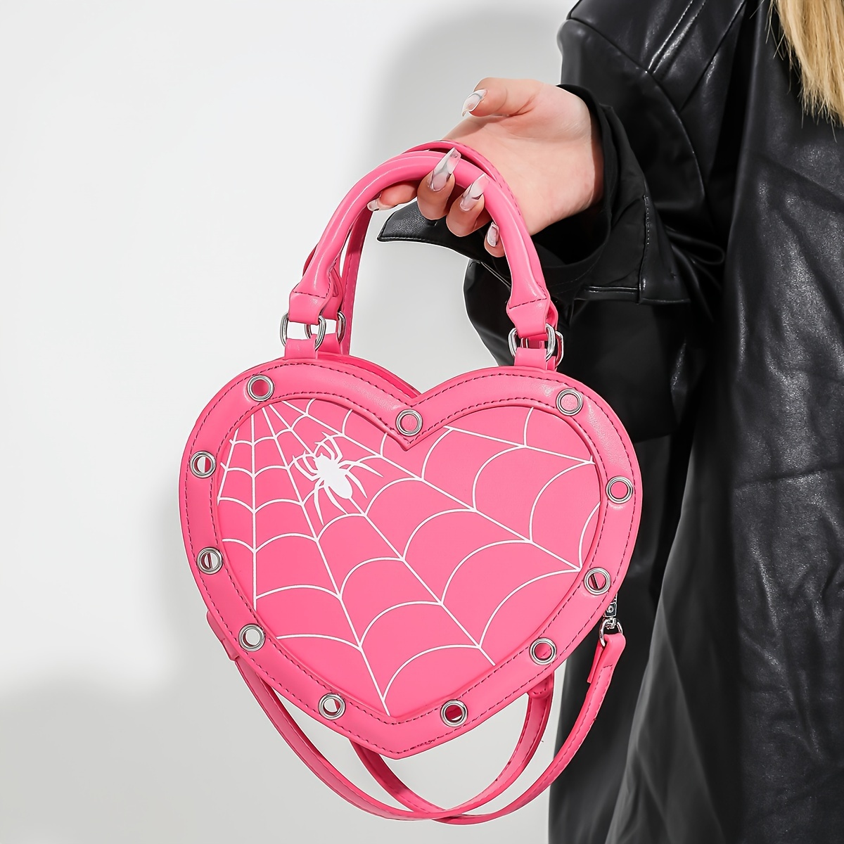 Y2k Style Heart Shaped Satchel Handbag Gothic Rock Steampunk - Temu