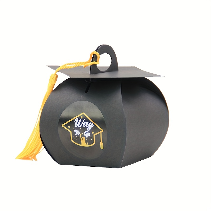 24pcs, Graduation Candy Boxes, Black Golden Congrats Grad Goodie Boxes ...