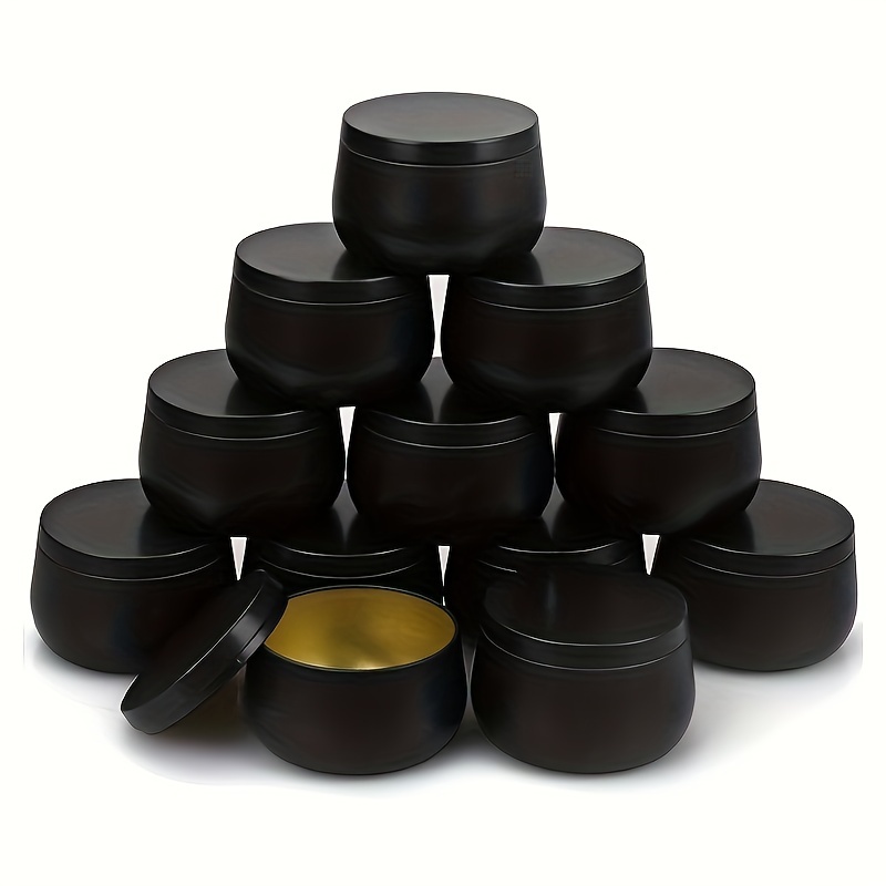 12 Latas Velas Metal Vacías Negras 8.0 Fl Oz Latas Hacer - Temu