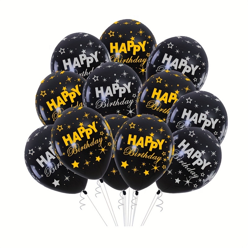Ballon Noir Or Blanc 50Pcs,Confettis Helium Arche Kit 12 Pouces  Anniversaire Latex Ballons Gonflable pour Fille Boy Enfant Mariage Birthday  Fête Graduation Baby Shower Decoration 