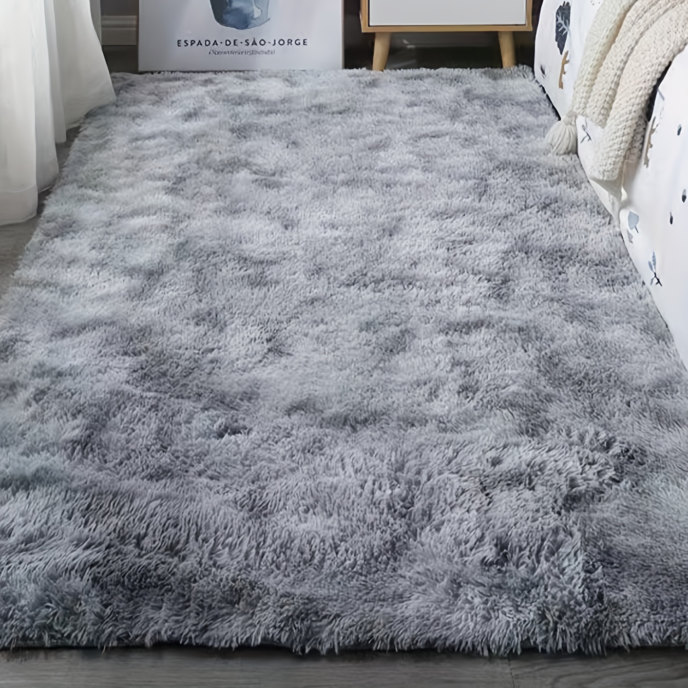 1pc ultra plush soft area rugs for bedroom living room luxury tied dyed fluffy bedside rug washable shag furry carpet non shedding for nursery children kids girls room home decorative rug home decor room decor 27 55 62 99in 70 160cm details 5