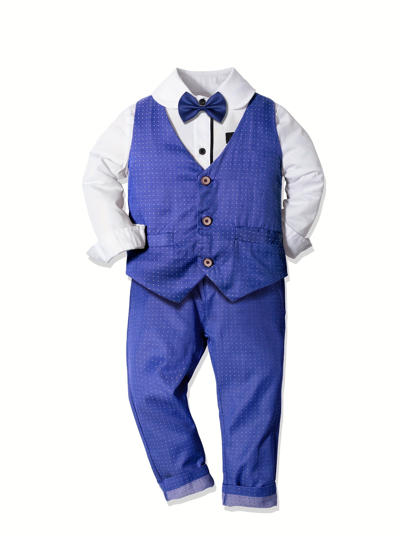 4Pcs Kids Baby Boys Gentleman Outfits Suit Coat+Shirt+Tie+Pants Party  Formal Set