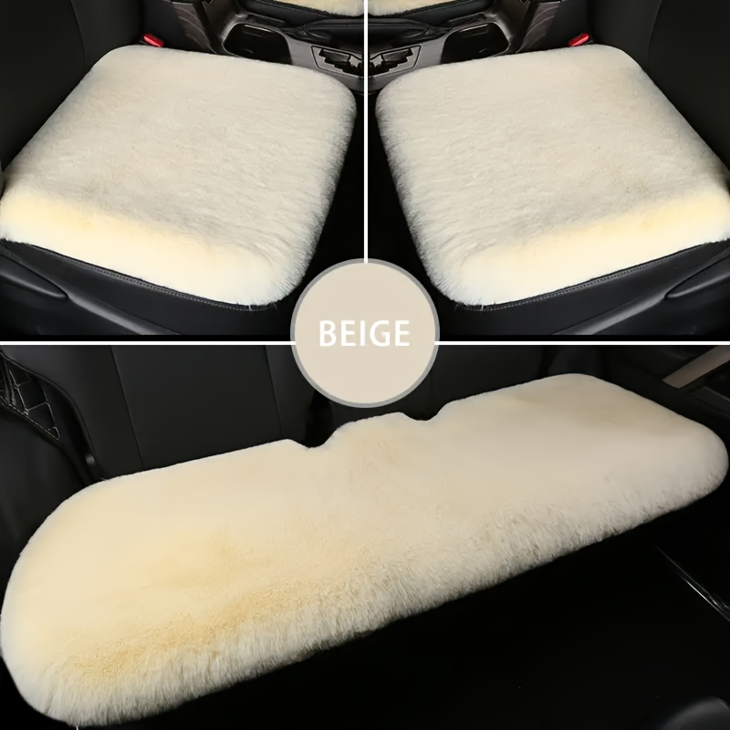 Autositzkissen Winter Faux Fleece Sitzkissen Bezug-beige