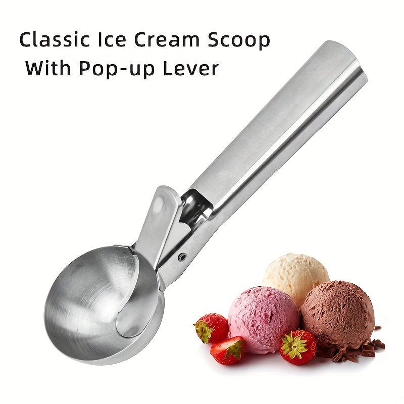 Cylinder Ice Cream Scoop Stainless Steel Ice Cream Scoop With Trigger For  Making Ice Cream Ball Gelatos Sundaes Kitchen Accessor - AliExpress