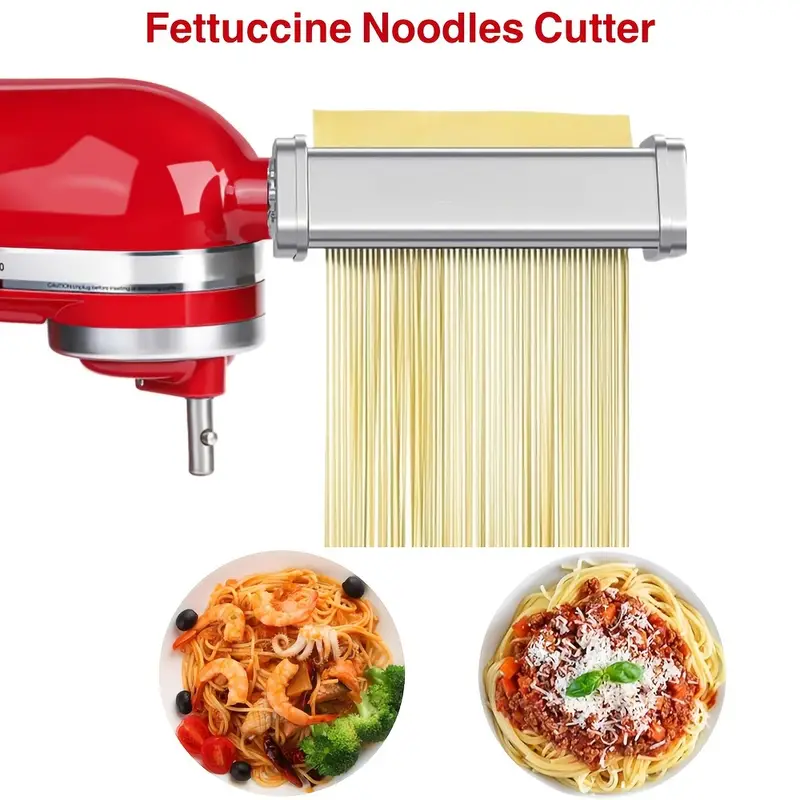 Pasta Maker Attachment For Kitchenaid Standmixers, Included Pasta Sheet  Roller, Spaghetti Cutterettuccine Cutter Maker Accessories And Cleaning  Brush - Temu