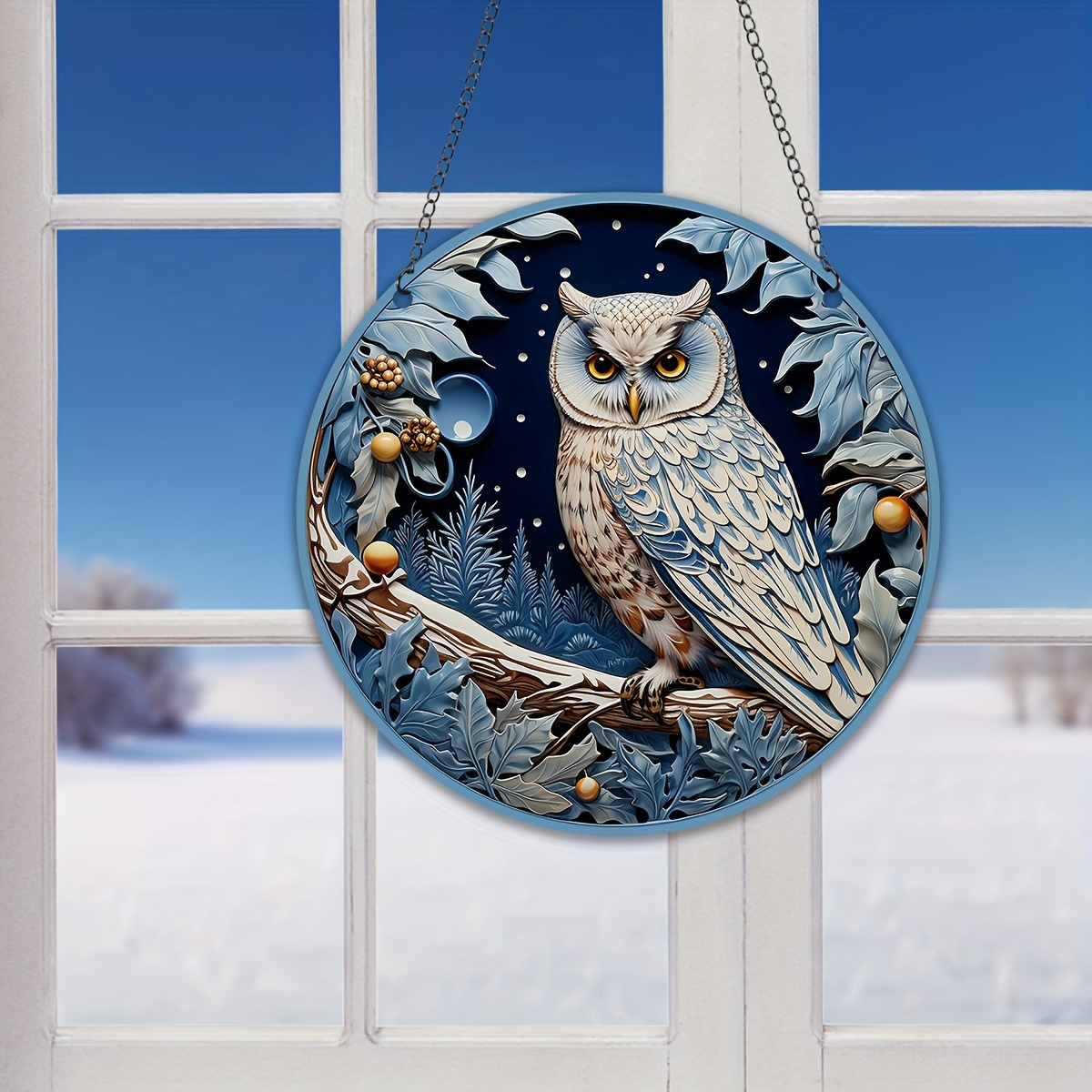 1pc 3D Owl Suncatcher Ornement De Tentures De Fenêtre De - Temu Canada