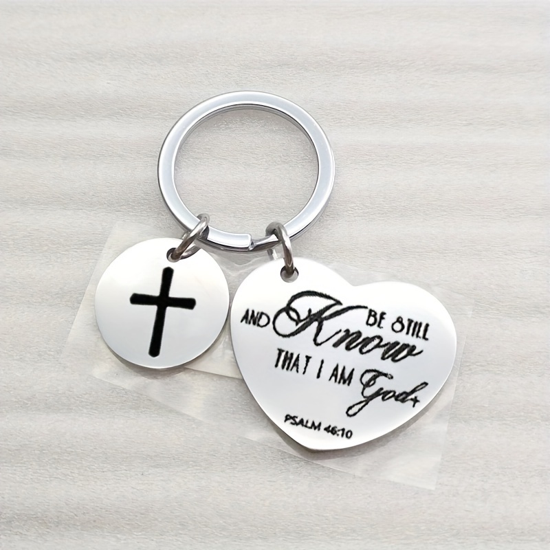 Christian Bible Verse Keychain God Prayer Stainless Steel - Temu