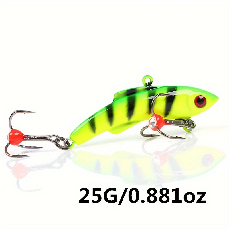 1pc Ice Fishing Lures, Ice Fishing Jigs, Hard Lures For Crappie Panfish  Fishing, Outdoor Fishing Accessories With 2 Treble Hooks