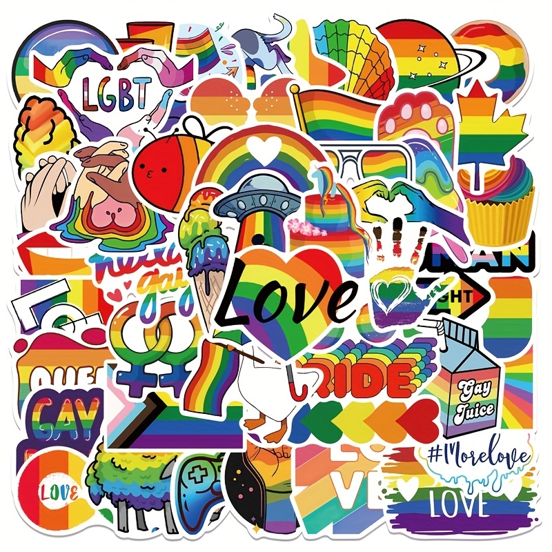 LGBTQ Gay Pride Stickers 200 Pcs（with 1 Pack Rainbow Pride  Wristband/Bracelet.）Gay Pride Stuff Rainbow Decal Stickers for Laptop Phone  Guitar