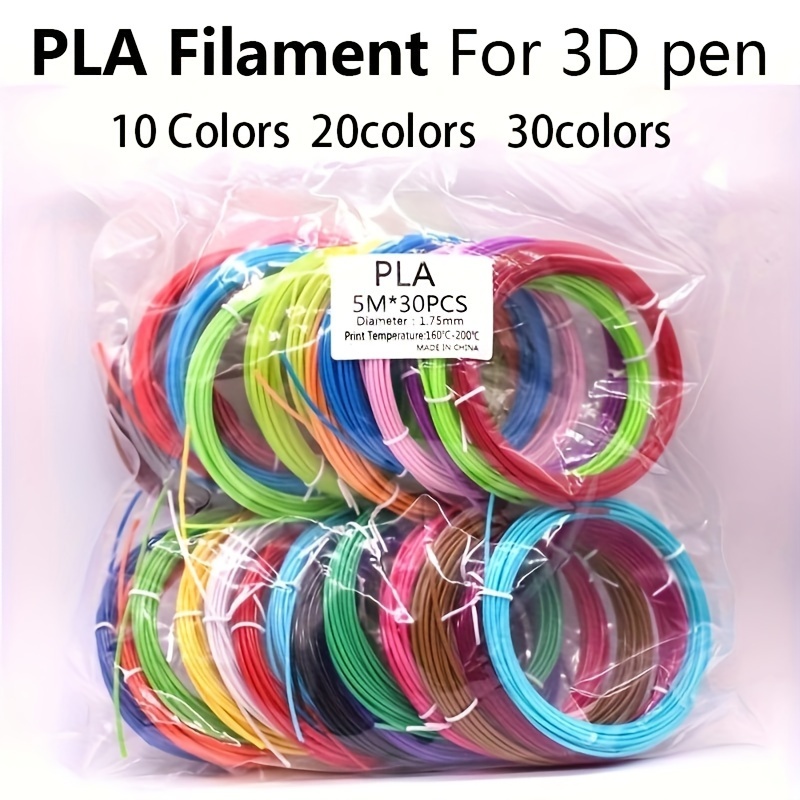 Fil pour imprimante 3d,Matériaux d'impression 3D pour stylos 3D,  différentes couleurs, diamètre 1.75mm, PCL PLA- ABS 150M 30 Colors
