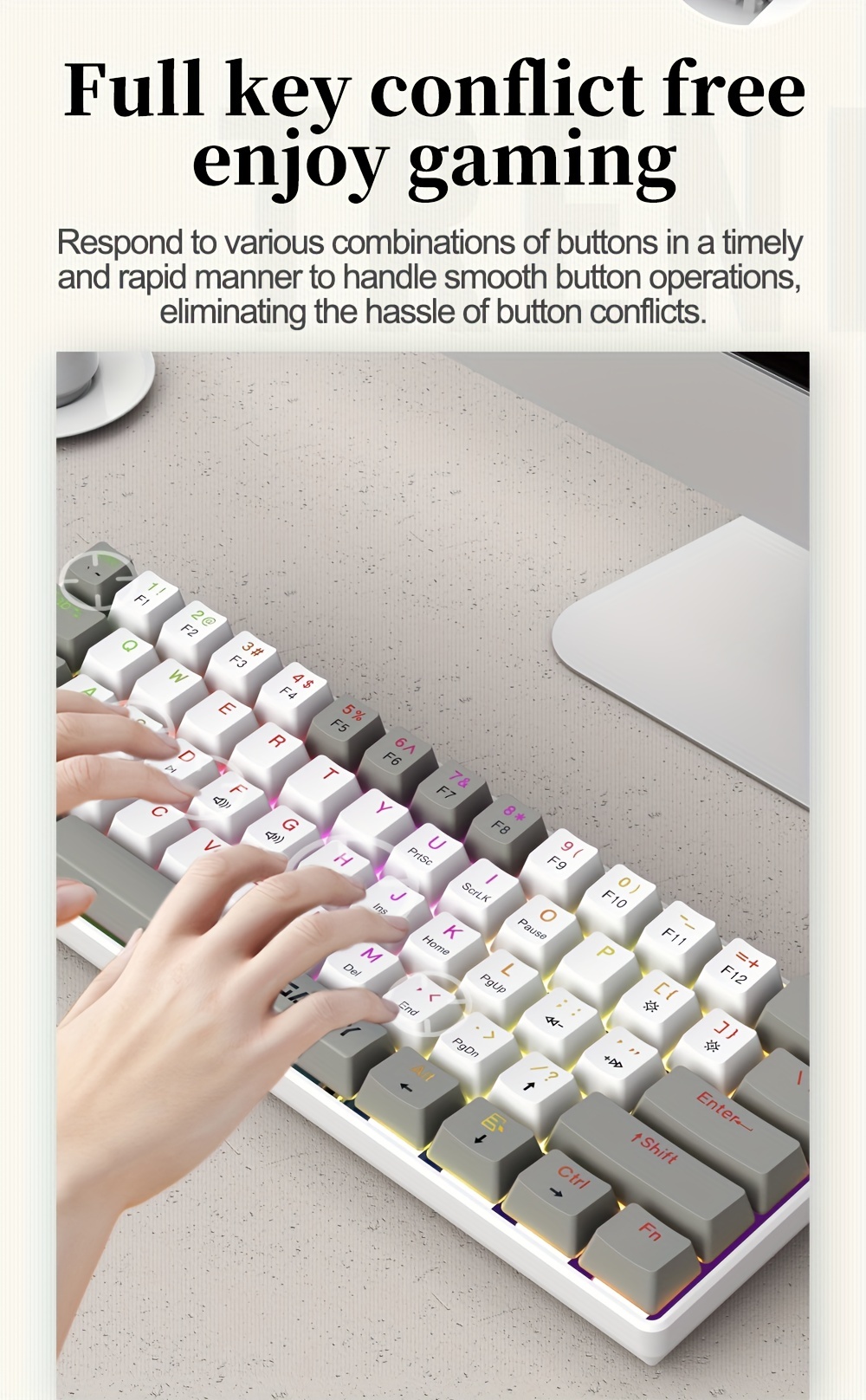 Portable Mini 61 key Mechanical Keyboard Detachable - Temu