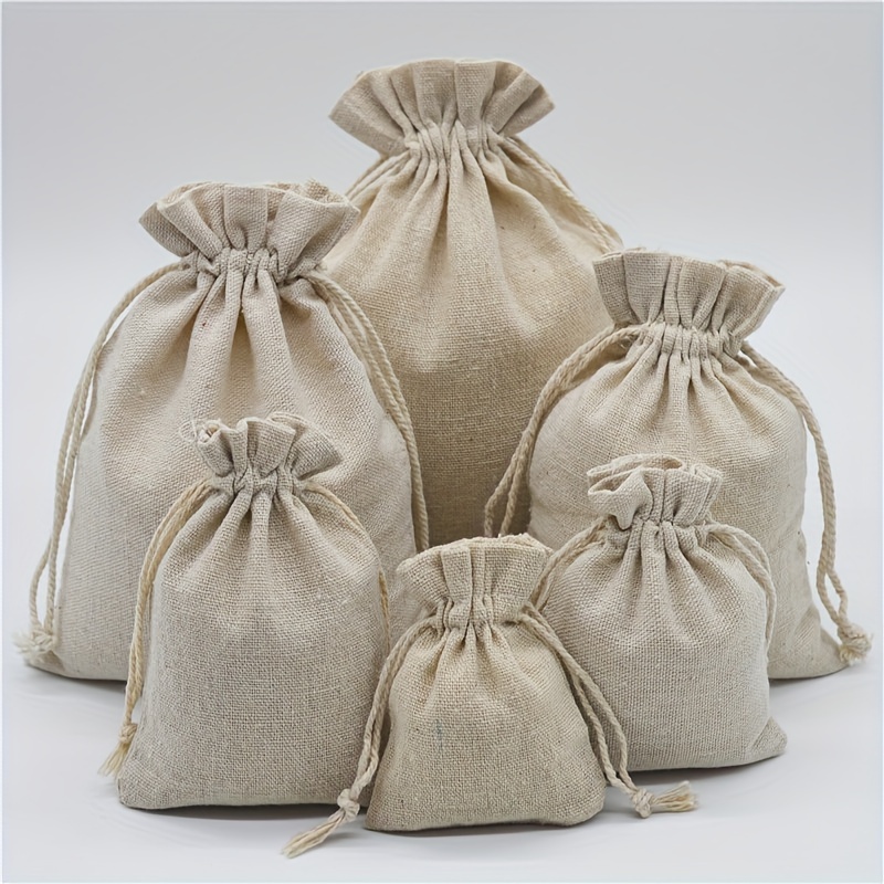 25pcs Petits Sacs en Tissu Sachet Coton 13x18cm Sac Toile de Jute