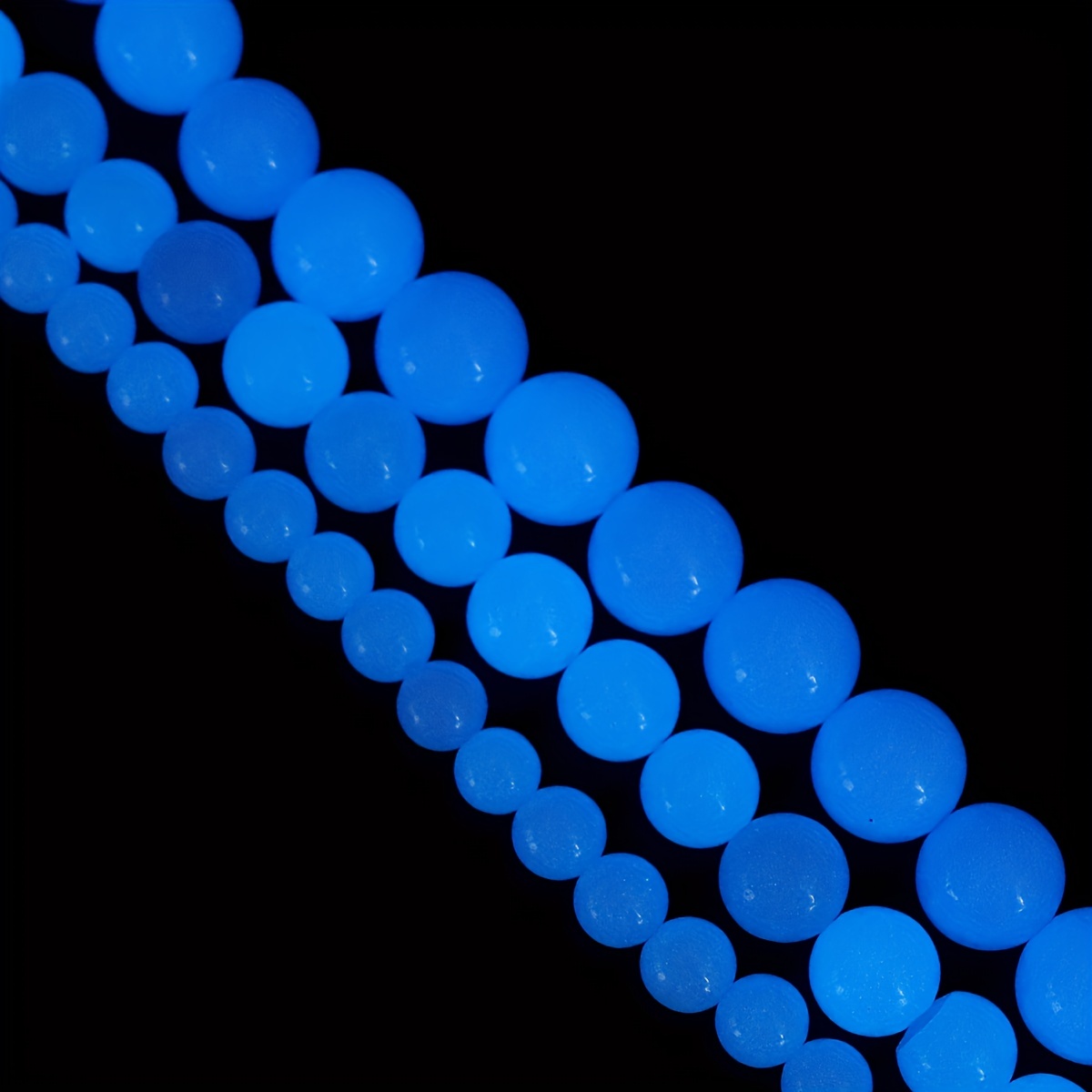 Natural Stone ite Color Luminous Beads Glow In The Dark Blue Loose  Spacer Beads for Jewelry Making Diy Bracelet 6/8/10mm