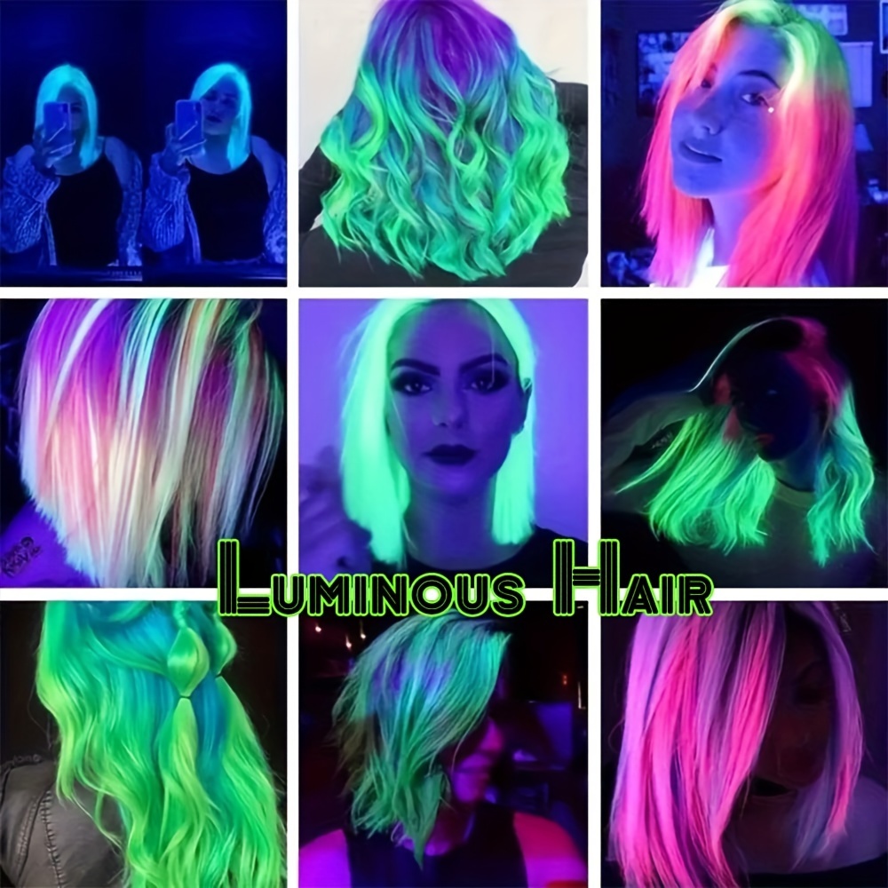 Glow In Dark Hair Extensions Clip In Fluorescence Hair - Temu