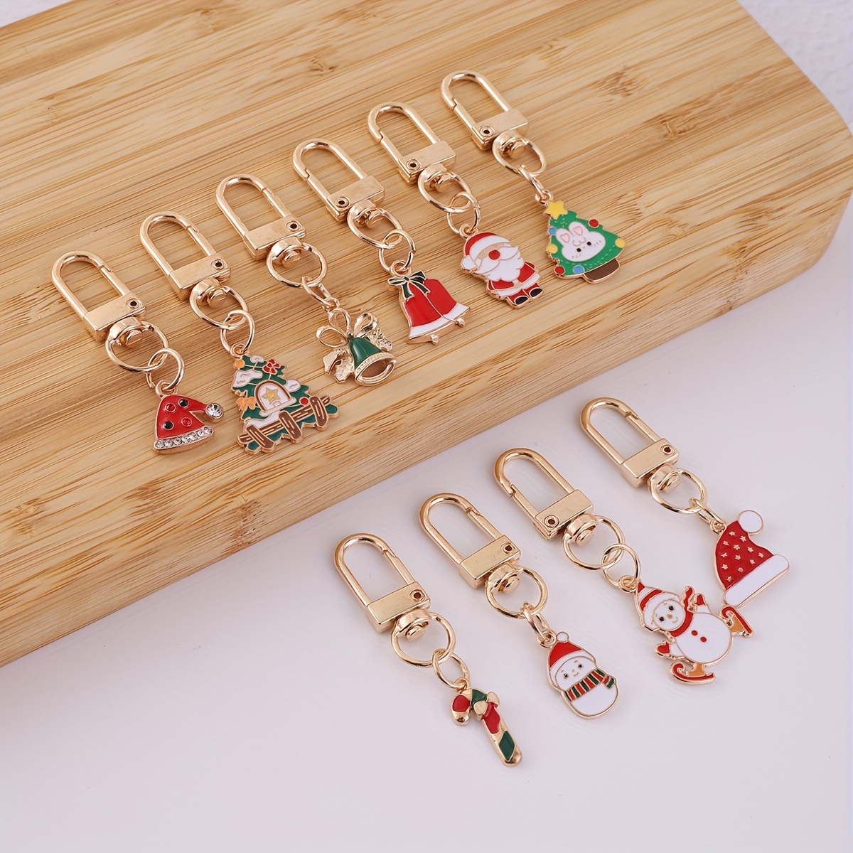 Christmas Series Keychain Cute Cartoon Alloy Key Chain Ring - Temu