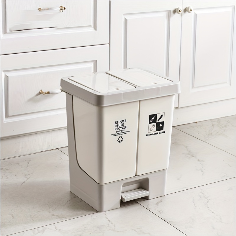 Cubos de Basura y Reciclaje con Tapa automática para cajón de Cocina - 16L  + 16L Gris : : Hogar y cocina