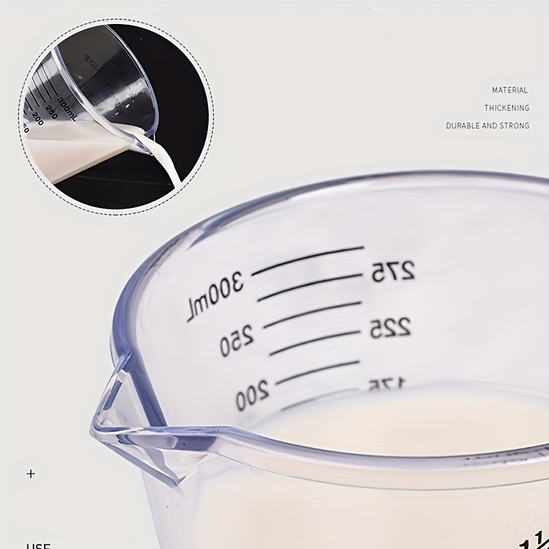 Large Capacity Measuring Cup with Handle and for Liquid Water Milk, Clear 600ml