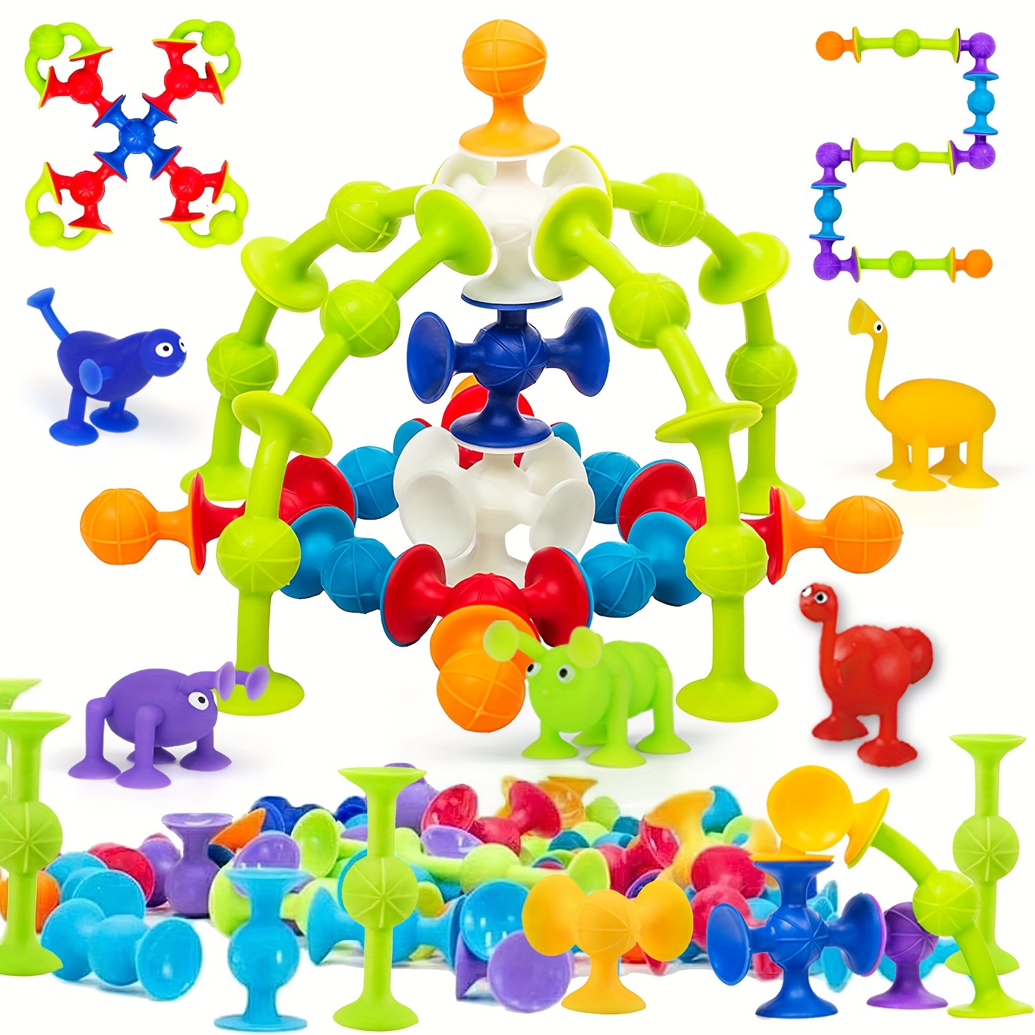 Suction Cup Bath Toy For Toddler Age 3 Baby Mini Sucker Set - Temu