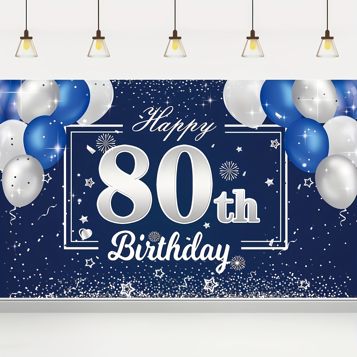 70th Birthday Decorations for Men or Women Navy Blue and Gold