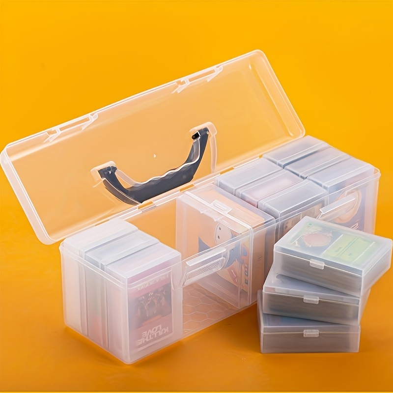  Caja de cartas de juego, 16 piezas de plástico vacío para  tarjetas comerciales, 3.8 x 2.7 x 0.8 pulgadas, contenedores organizadores  de almacenamiento de tarjetas transparentes a presión para tarjetas  bancarias