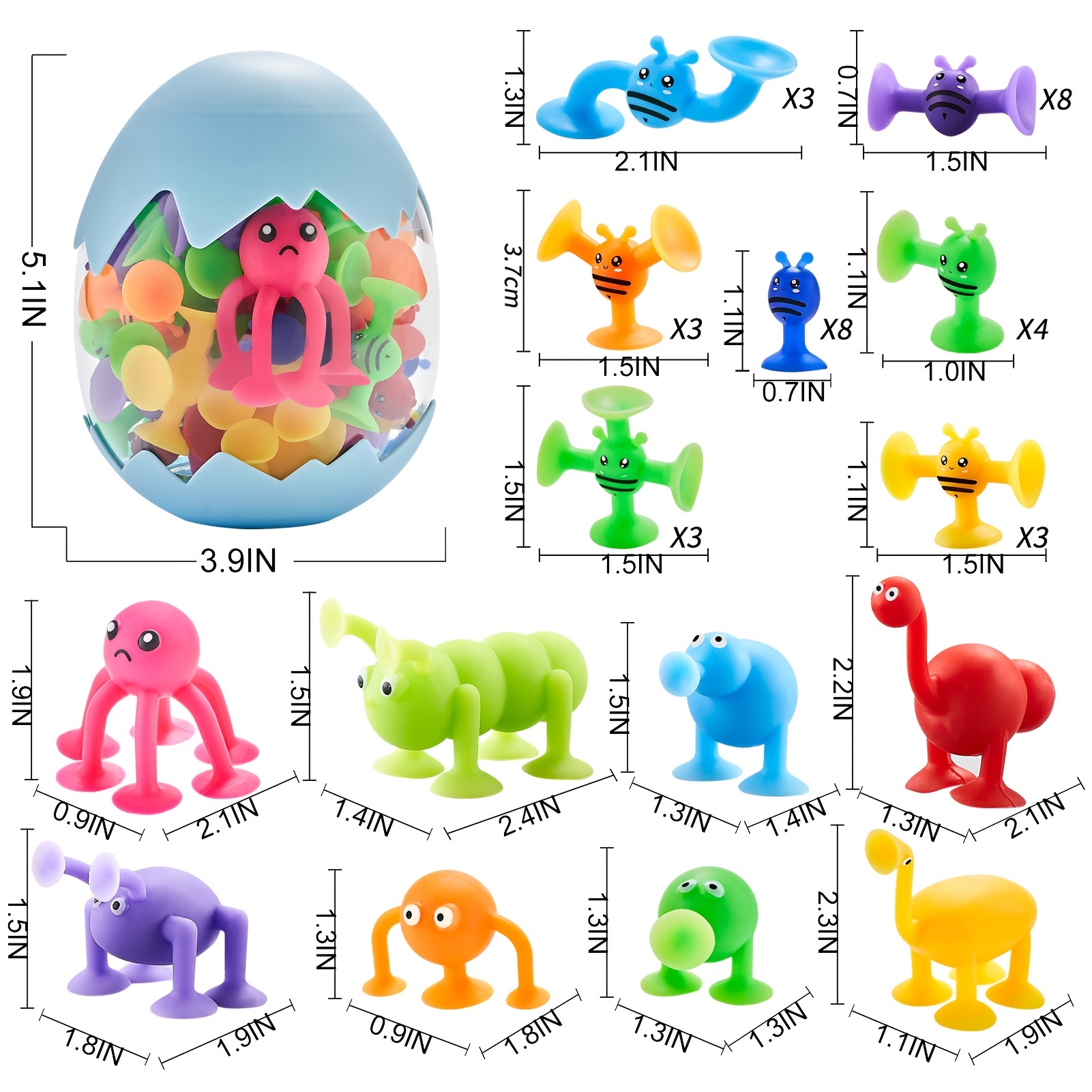  Suction Cup Toy for Baby Age 3, Suction Toys 40PCS Kids Bath  Toys Ages 4-8, Toddler Silicone Window Shower Bathtub Building Toys,  Montessori Sensory Stress Release Gifts for 6-8 Years Old