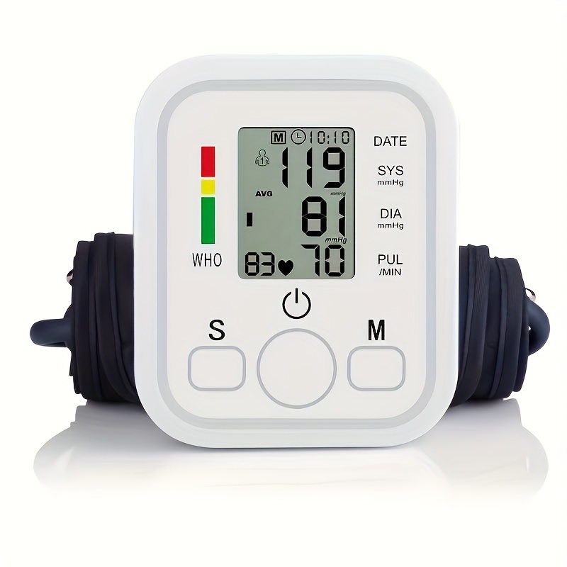 Black Arm Type Fully Automatic Blood Pressure Monitor Lcd - Temu