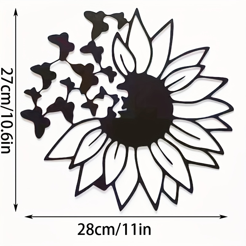 1pc butterfly sunflower wall decor metal wall hanging decoration birthday party supplies room decor outdoor home decor modern art home decor christmas gift
