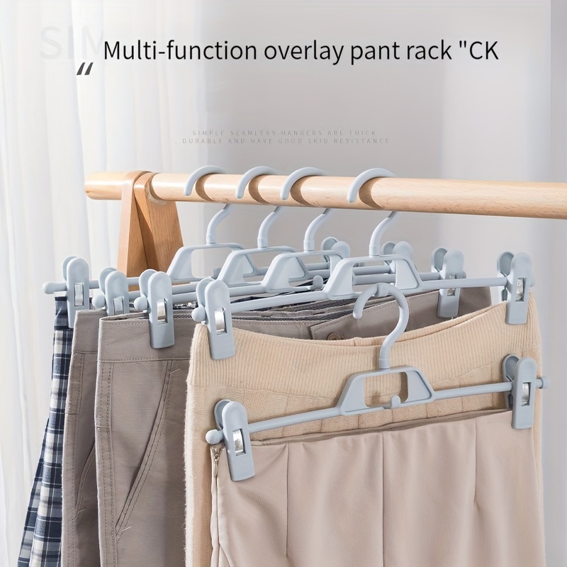 Clothes Hangers with Adjustable Clips Non-Slip Pants Clothes