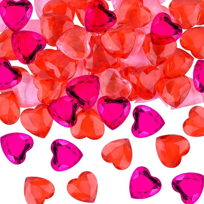 Acrylic Heart Shaped Gemstone Table Scatter