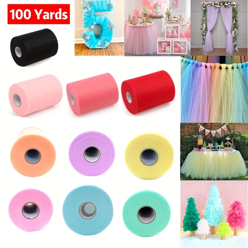54 by 20 Yards Tulle Fabric Rolls Pink Tulle Ribbon Tutu Spool Bolt for  DIY Wedding Decoration Baby Shower Tutu Skirt Gift Wrapping Large Matte