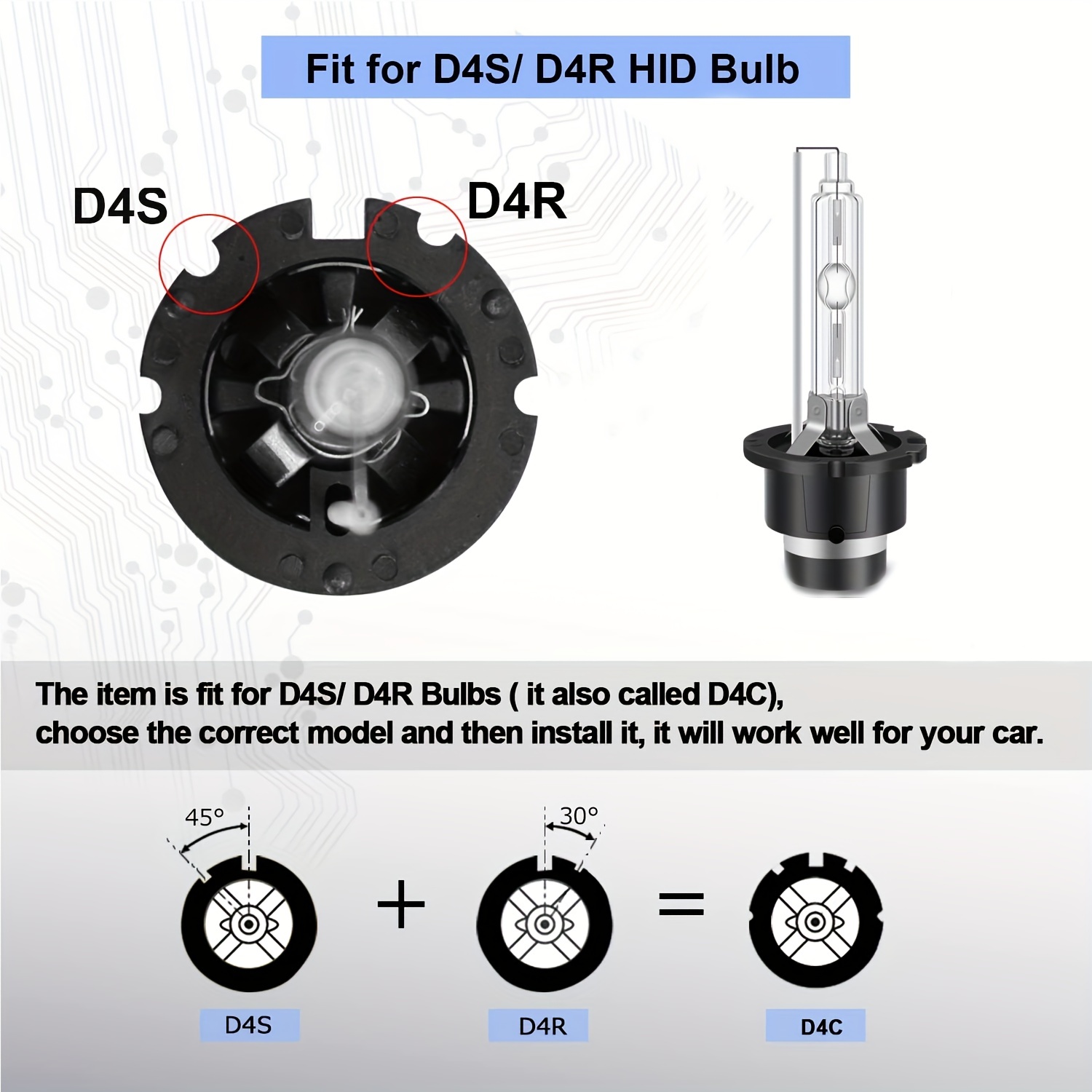 D3S/D3R 6000K Xenon HID Replacement Bulb White Metal Stents