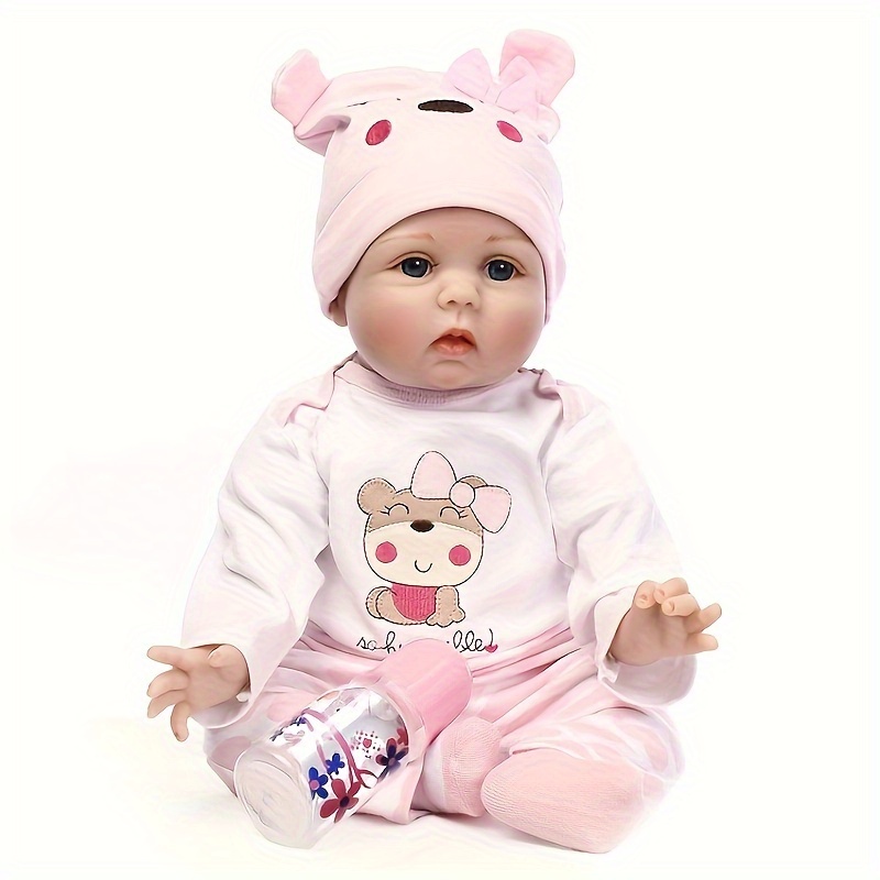 Muñeca De Bebé/Reborn Niña De Silicona Con Vestido De Cerdo Impermeable  Para Bañera 48 Cm