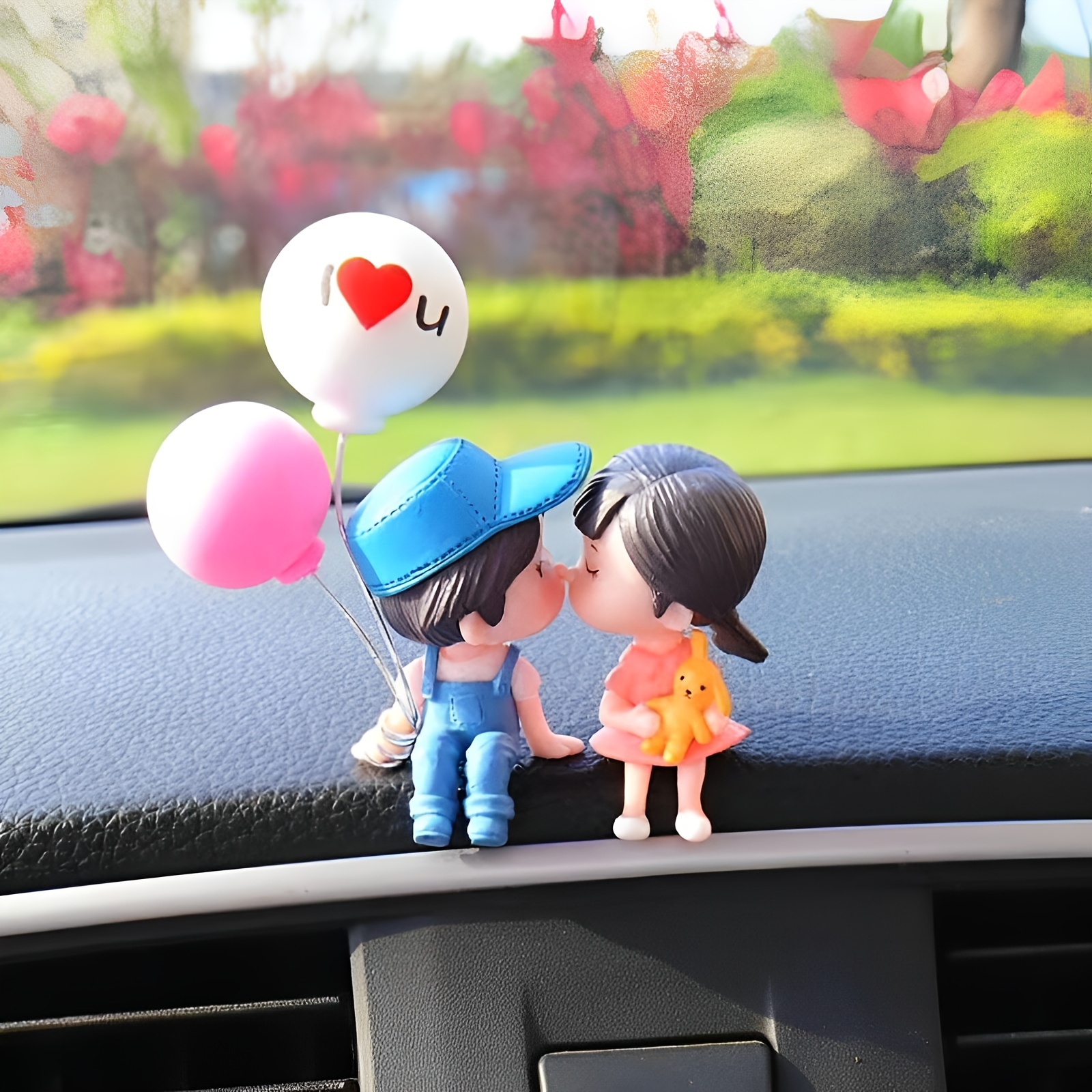 Cute Ornaments Couple Action Figurines Balloons Ornaments - Temu