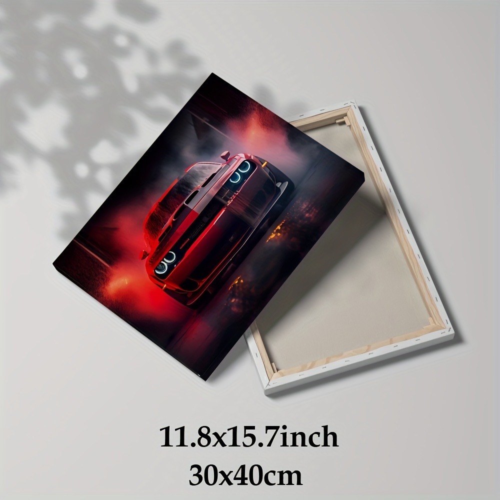 1pc Racing Car Poster Canvas Wall Art Red Racing Cars Cool Decorative Wall  Art Printed Picture Poster Modern Artwork Suitable For Clubs, Living Rooms