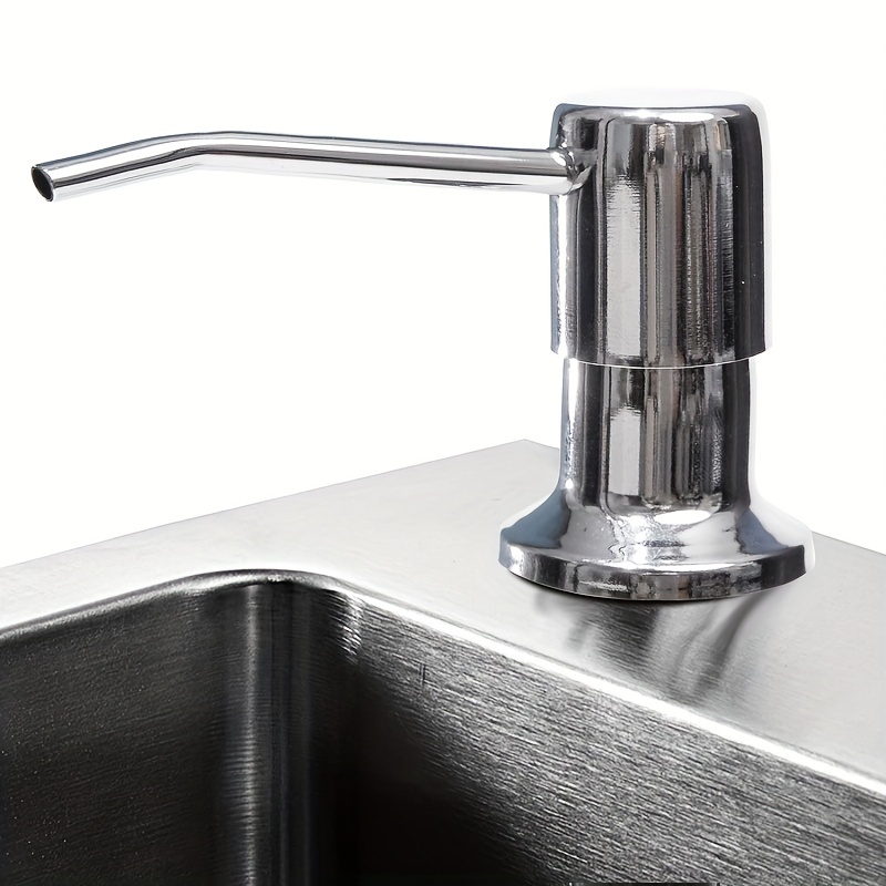 Dispensador de jabón para fregadero de cocina (dorado), dispensador de  jabón de fregadero de diseño integrado, repuesto desde la parte superior,  bomba