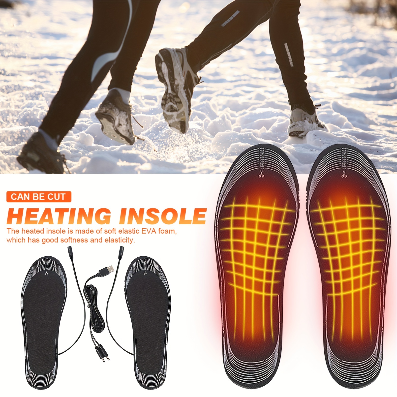 Usb Heated Shoe Insoles Electric Foot Warming Pad Feet - Temu