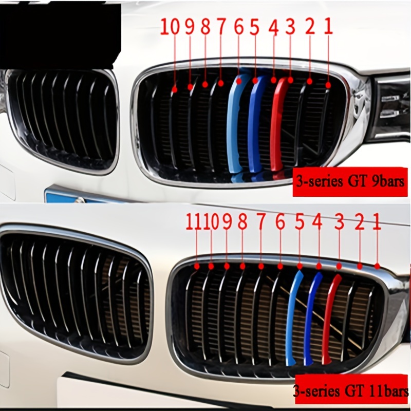 M Style 2 Style 3D Sport Grille Grill Cover Clip Trim For BMW 5 Series G30  G38 2018 2019 2020 2021 2022 2023