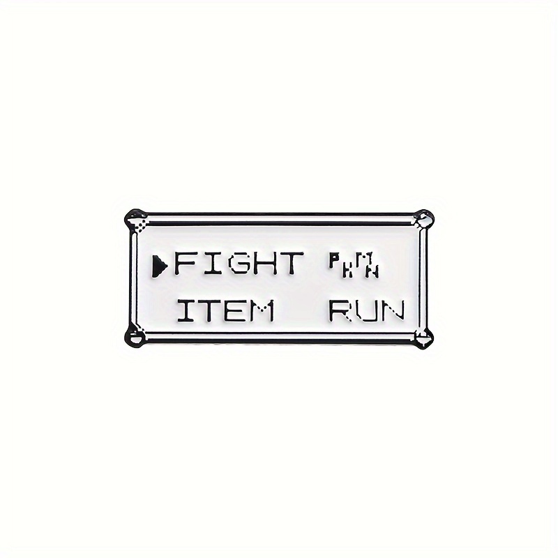 Elegant Black & White Lettering Brooch - Alloy, Novelty Accessory For Men
