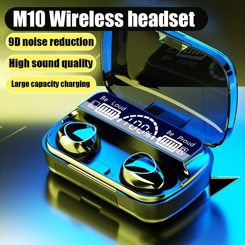 

New M10 Tws Earphones 2200mah Charging Box Wireless Headphone Stereo Wireless Headset With Microphone Sports Waterproof Earbuds